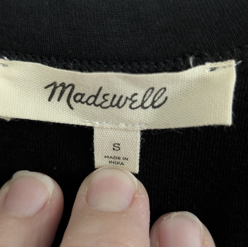 Madewell Black Mixed Poplin Scoopneck Maxi Dress S NWT Minimalist Quiet Luxury - Picture 7 of 10